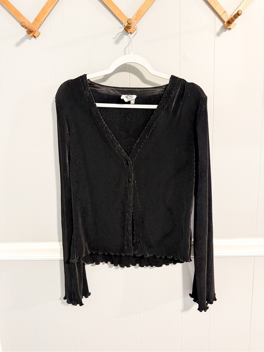 Princess Polly Marie Black Long Sleeve Top - Picture 1 of 6
